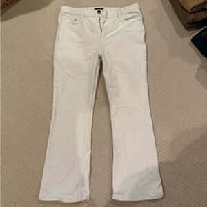 Theory Cream High-Waisted Cropped Flare Pants Size 27